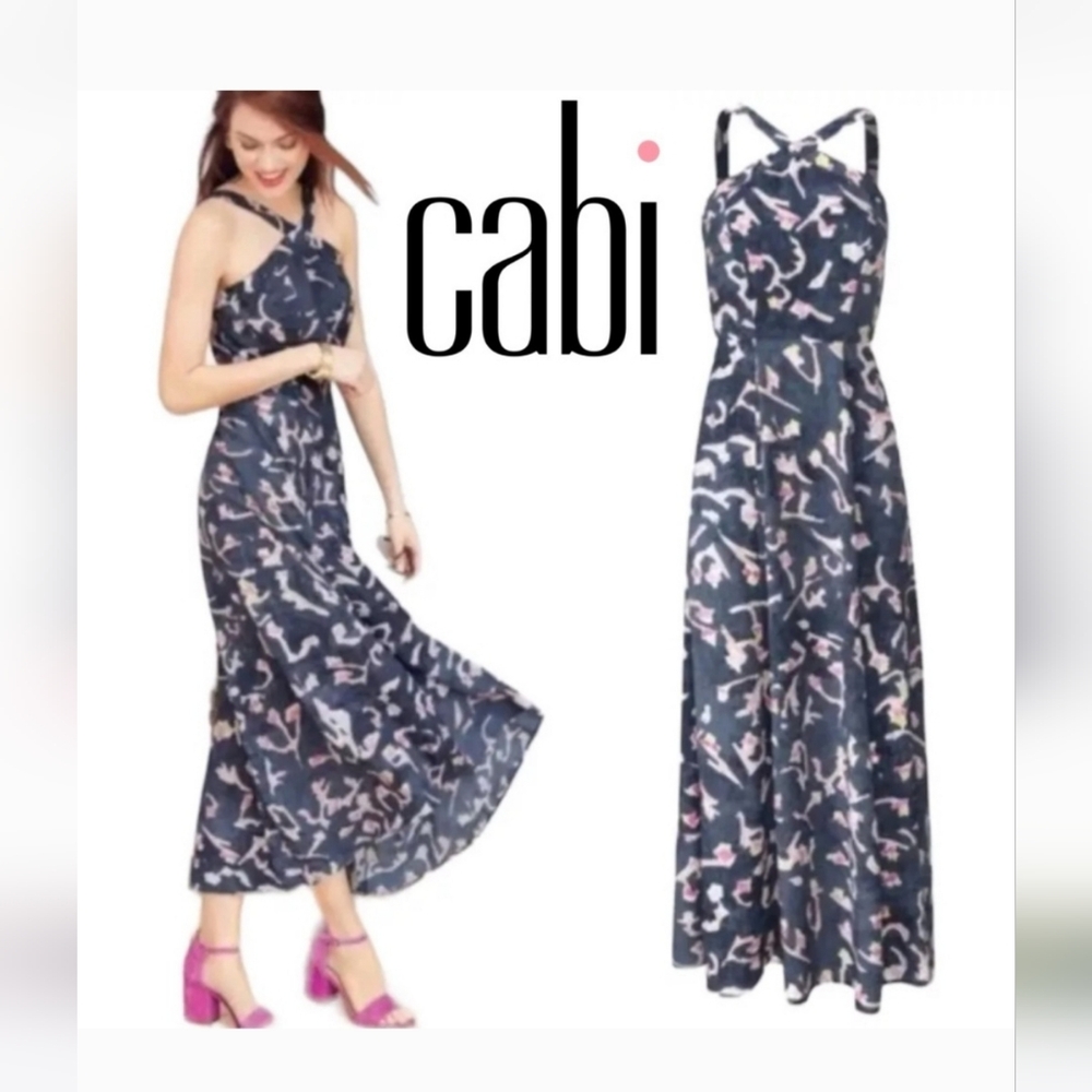 Cabi Navy Blue Printed Women's Dress